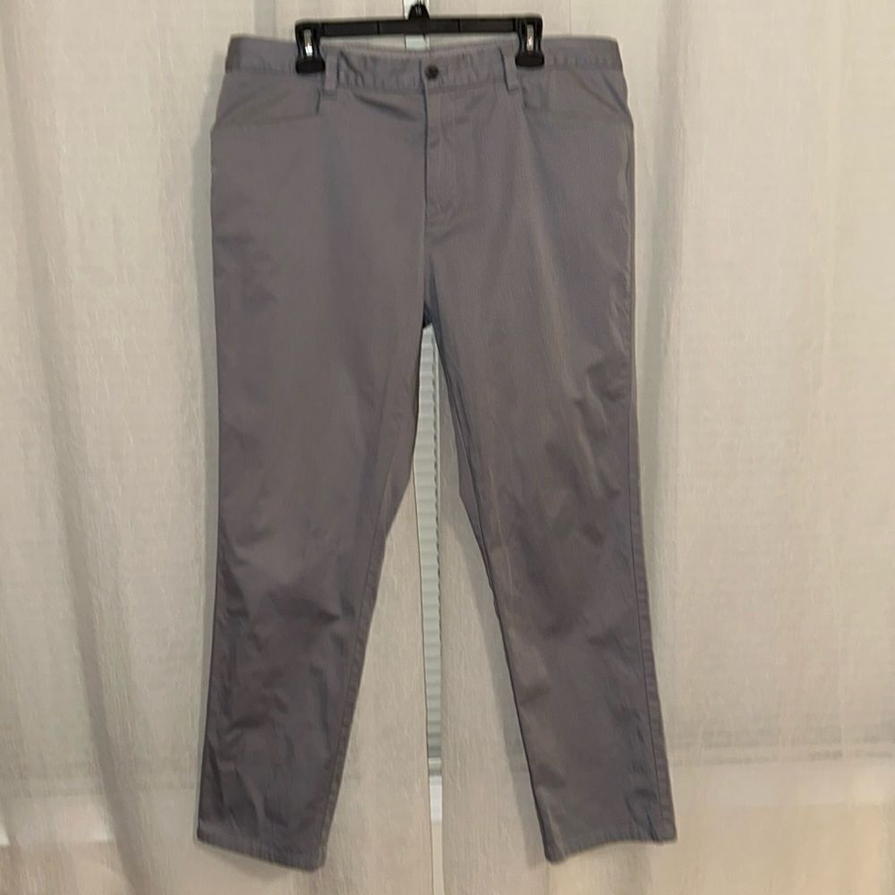 CK 38 x 32 Silver Gray Pin Stripe Cotton Chinos